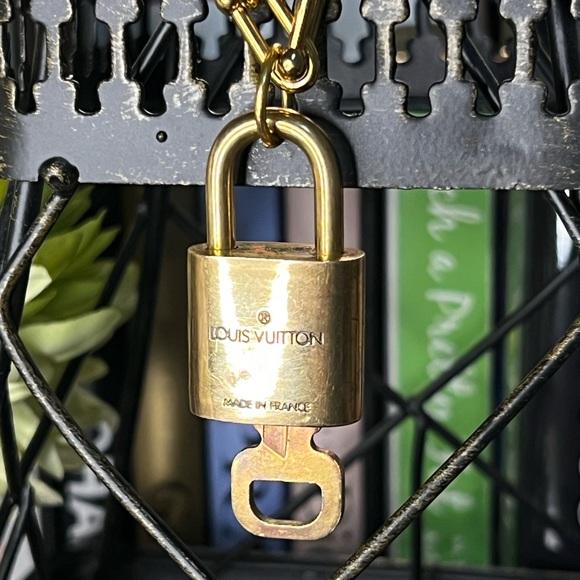 Authentic Louis Vuitton Lock and Key Gold Color with Gold Plated Chain Necklace - Picture 6 of 7